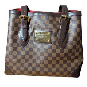 Louis Vuitton Damier Ebene Hampstead MM Medium Size Tote Vintage W/Dustbag